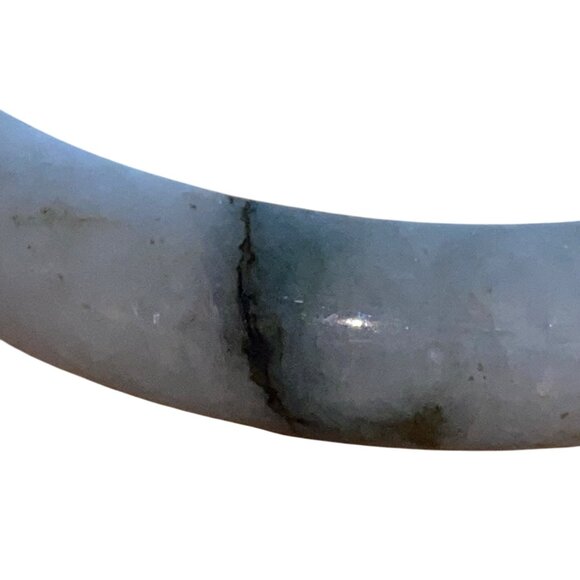 Jadeite Bangle Bracelet Grade A Natural Green Hues Polished Finish Elegant Desig - Picture 3 of 4